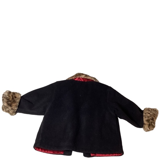 Baby GAP Girl Jacket Coat 6-12 month Black Red Leopard Animal Print Button Down - Picture 5 of 5